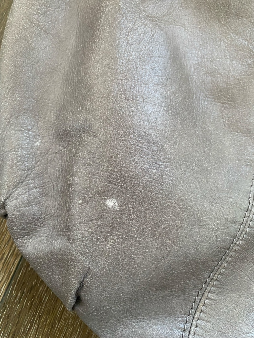 Vintage Y2K Gray Bag. Real Leather. Hobo brand - Picture 7 of 7